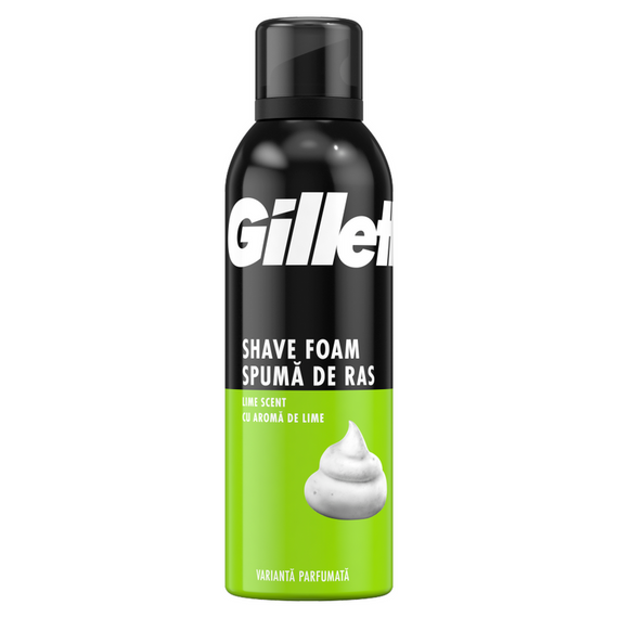 Gillette Classic Lime Shaving Foam for Men, Lime Scent, 200 ml