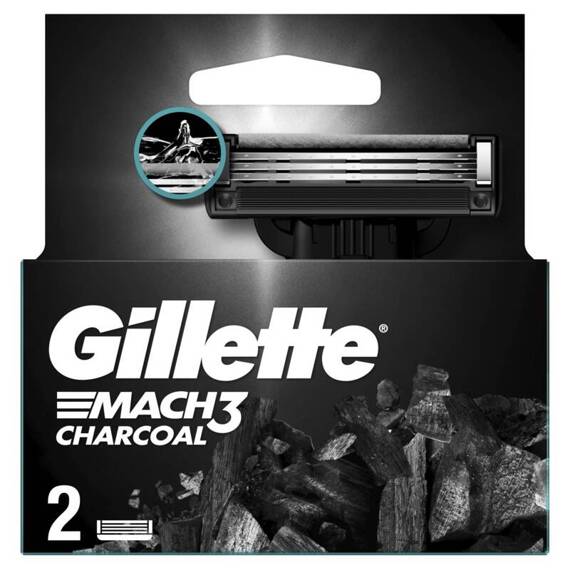 Gillette Mach3 Charcoal Wymienne wkłady do golenia 2 szt