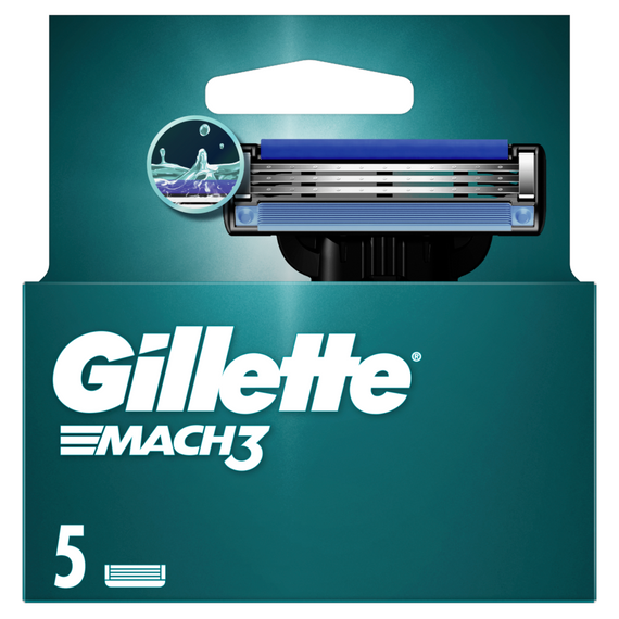 Gillette Mach3 Men's Razor Replacement Blades, 5 Replacement Blades