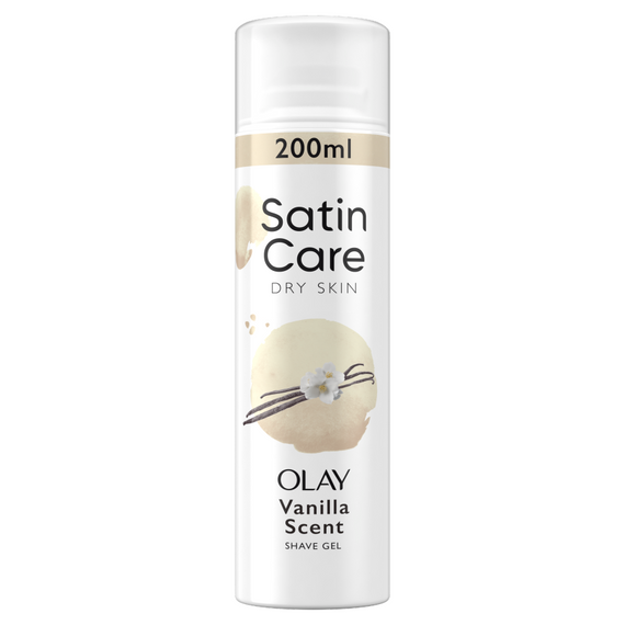 Gillette Satin Care Women's Shaving Gel, Vanilla Scent with Olay, 200ml