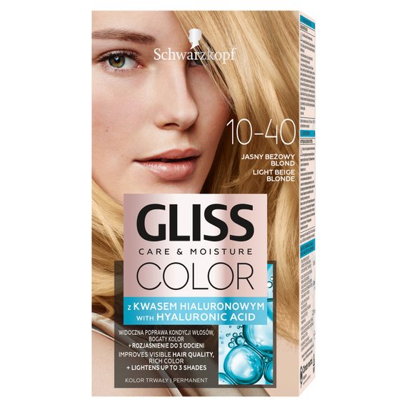 Gliss Color Care & Moisture Hair Dye 10-40 Light Beige Blonde