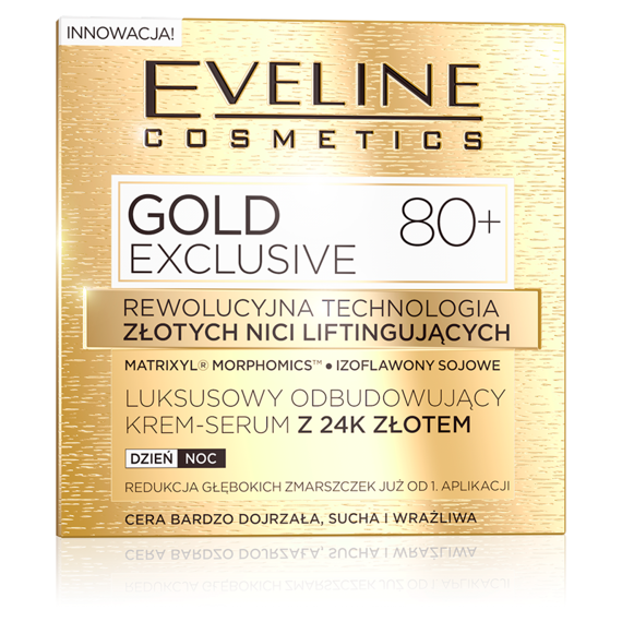 Gold Exclusive Luksusowy odbudowujący krem-serum z 24K złotem 80+ dz/n
