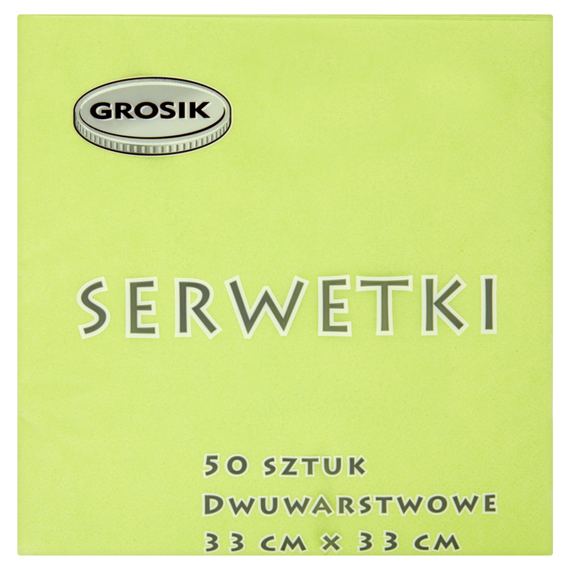 Grosik Serwetki dwuwarstwowe limonkowe 33 cm x 33 cm 50 sztuk