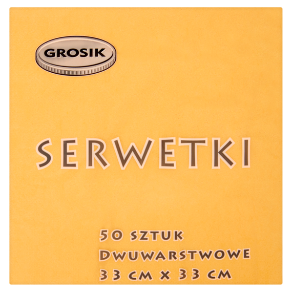 Grosik Serwetki dwuwarstwowe żółte 33 cm x 33 cm 50 sztuk