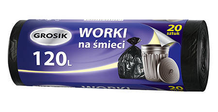 Grosik Worki na śmieci HD 120l czarne 20szt