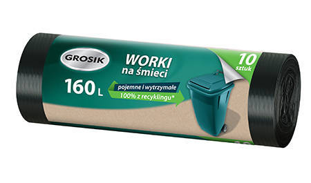 Grosik Worki na śmieci Mocne 160L 10 sztuk czarne