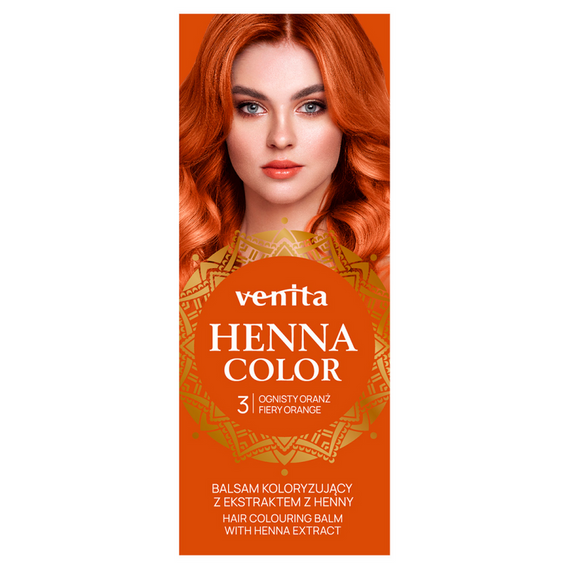 HAIR COLOURING BALM WITH HENNA EXTRACT FIERY ORANGE NO. 3