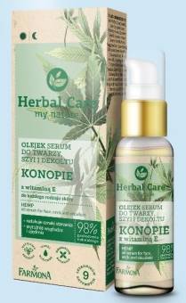 HERBAL CARE Olejek-serum do twarzy, szyi i dekoltu Konopie z witaminą E do każdego rodzaju skóry, 50ml