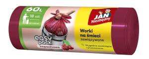 Jan Niezbędny Worki na śmieci zapachowe Easy Pack 60L wiśnia, 18 szt.