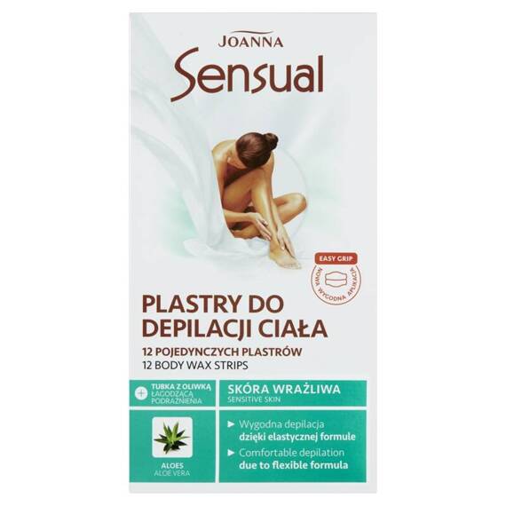 Joanna Sensual patches for body hair removal 12 pieces + tube with olive alleviate irritation 10ml