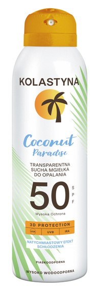 KOLASTYNA COCONUT PARADISE Transparentna sucha mgiełka ochronna SPF50 150 ml