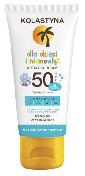 KOLASTYNAKrem ochronny na słońce dla dzieci i niemowląt SPF 50 KOLASTYNA 75 ml