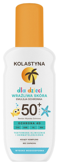 Kolastyna Emulsja ochronna w sprayu do skóry wrażliwej dla dzieci SPF50+  150 ml