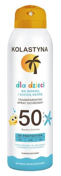 Kolastyna spray ochronny dla dzieci na mokrą i suchą skórę SPF50 150 ml