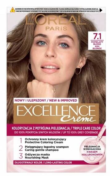 L'Oreal Excellence Creme 7.1 Ash Blonde Hair Dye