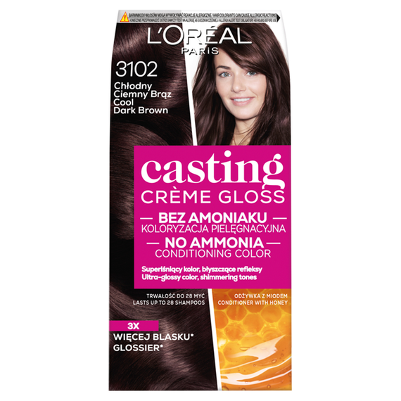 L'Oréal Paris Casting Crème Gloss Hair Color 3102 Cool Dark Brown