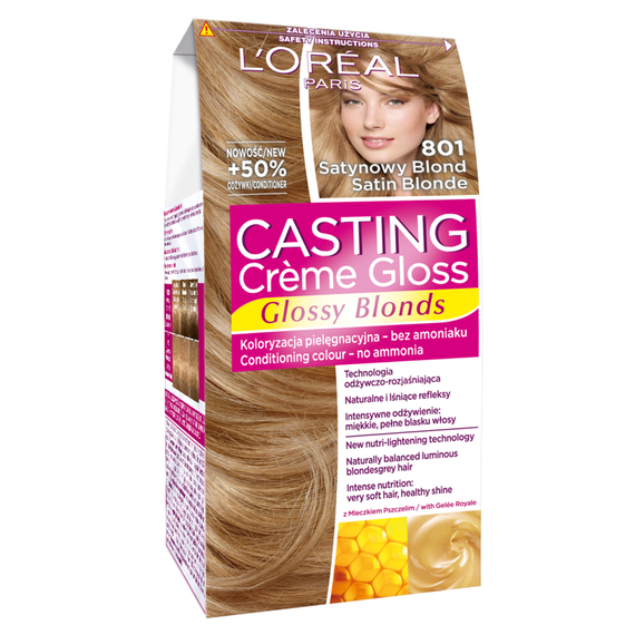 L'Oreal Paris Casting Creme Gloss Hair Dye 801 Satin Blonde