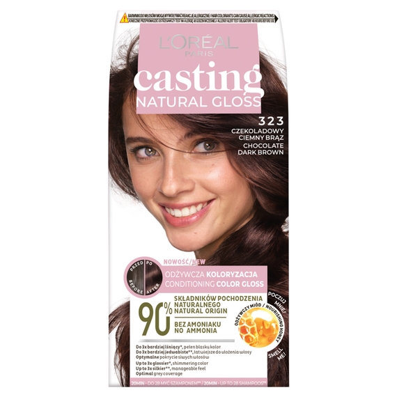 L'Oréal Paris Casting Natural Gloss Hair Dye 323 Chocolate Dark Brown