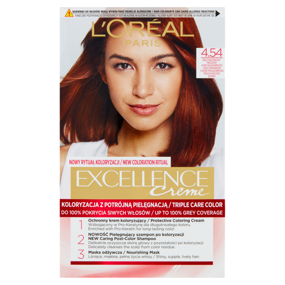 L'Oréal Paris Excellence Hair dye mahogany-copper brown 4.54