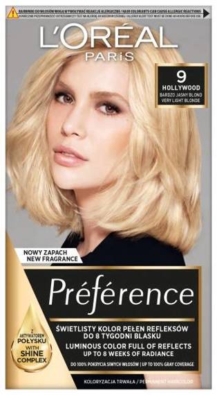 L'Oréal Paris Préférence Farba do włosów 9 Hollywood Bardzo Jasny Blond
