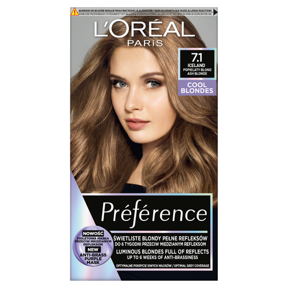 L'Oréal Paris Préférence Hair Color 7.1 Islande Ash Blonde