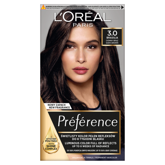 L'Oréal Paris Préférence Hair Dye Dark Brown 3.0 Brasilia