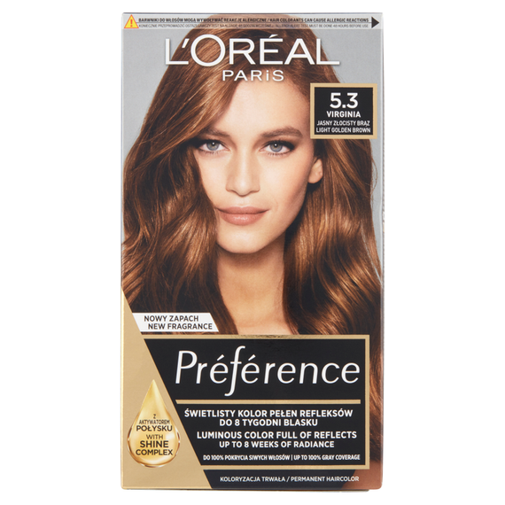 L'Oréal Paris Préférence Hair Dye Light Golden Brown 5.3 Virginia