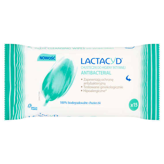 Lactacyd Antibacterial wipes for intimate hygiene 15 pcs