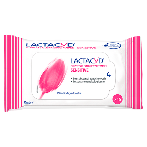 Lactacyd Sensitive Intimate hygiene wipes 15 pieces