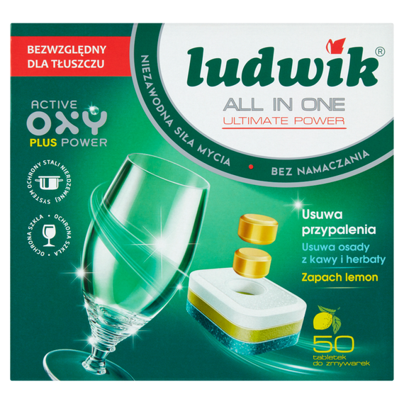 Ludwik All in one Lemon Dishwasher tablets 900 g (50 pieces)