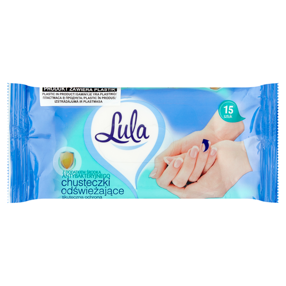 Lula Refreshing wipes with added antibacterial agent 15 pieces