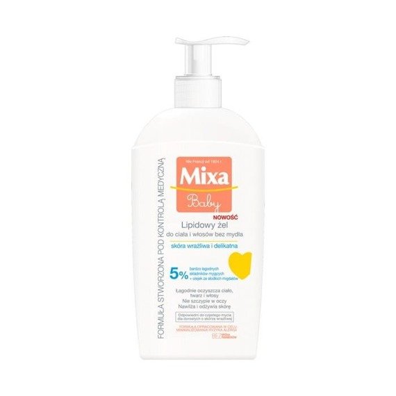 Mixa Baby lipid gel for body and hair without soap 250ml