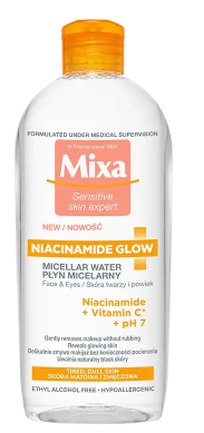 Mixa Niacinamide Glow Płyn Micelarny z Niacynamidem i Witaminą C 400 ml