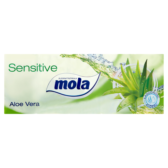 Mola Sensitive Chusteczki higieniczne 3 warstwowe Aloe Vera 10 x 10 sztuk