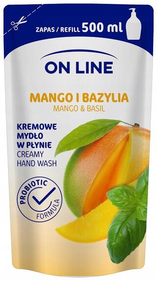 Mydło kremowe Mango & Bazylia - zapas 500 ml