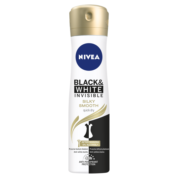 NIVEA Black&White Invisible Silky Smooth Antyperspirant w aerozolu 150 ml