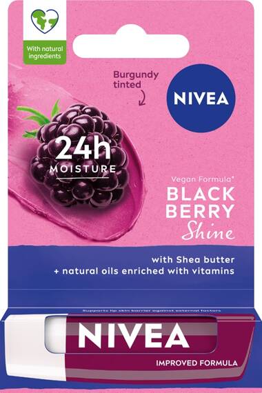 NIVEA Blackberry Shine Pielęgnująca pomadka do ust 4,8 g