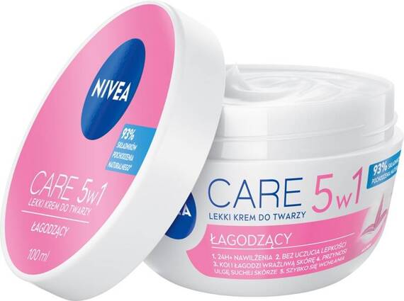 NIVEA Care 5w1 Lekki krem do twarzy łagodzący 100 ml