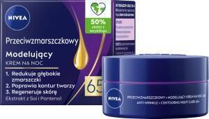 NIVEA Przeciwzmarszczkowy + Modelujący Krem na Noc 65+ 50 ml