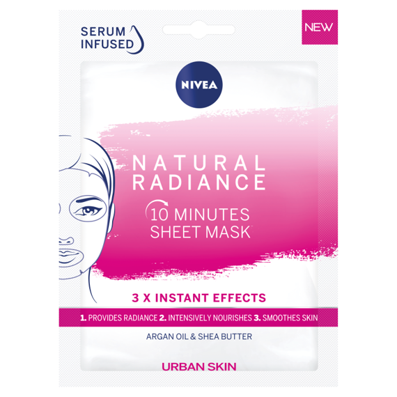 NIVEA Urban Skin Natural Radiance 10-minutowa maska w płachcie 28 ml