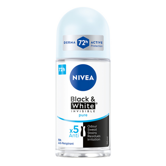 Nivea Black&White Invisible Pure Antiperspirant Roll ON 50 ml