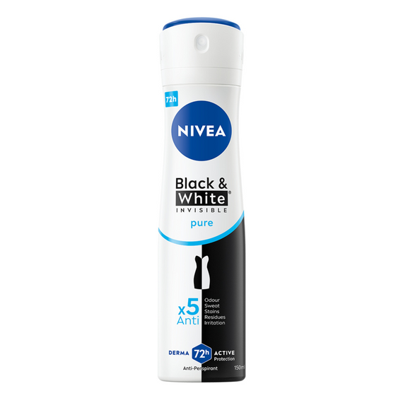 Nivea Black&White Invisible Pure Antiperspirant Spray 150ml