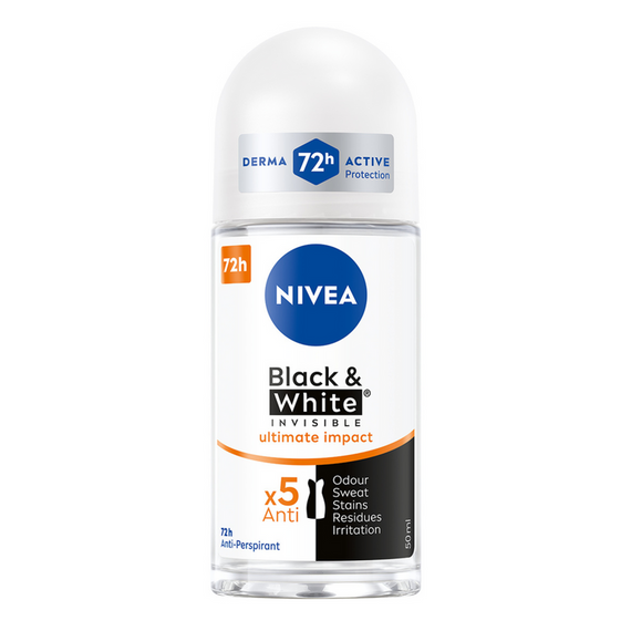 Nivea Black&White Invisible Ultimate Impact Antiperspirant Roll ON 50 ml