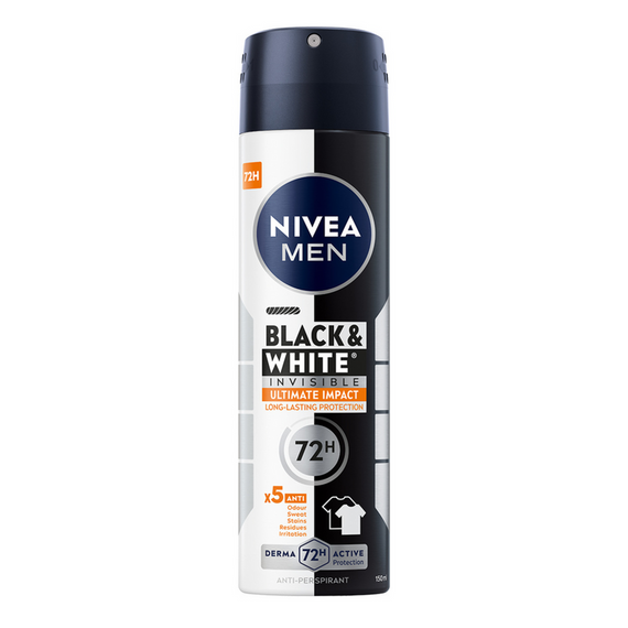 Nivea Black&White Invisible Ultimate Impact Antiperspirant Spray 150 ml