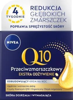 Nivea Q10 Ekstra Odżywienie Przeciwzmarszczkowy Odbudowujący krem na noc 50 ml