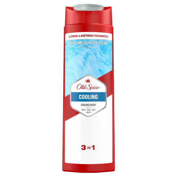 Old Spice Cooling Men's Shower Gel and Shampoo 400ml Long-lasting freshness