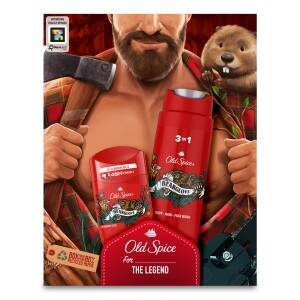 Old Spice Lumberjack Gift Set, Deodorant Stick and Bearglove Shower Gel