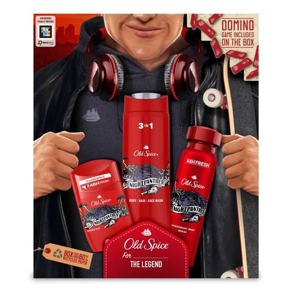 Old Spice Night Panther Gift Set – Deodorant Spray, Stick, Shower Gel