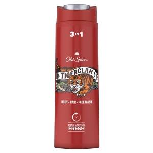 Old Spice Tiger Claw Men's Shower Gel and Shampoo 400ml Long-lasting freshness