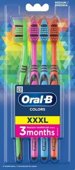 Oral-B Color Collection Manualna szczoteczka do zębów, 4 sztuki